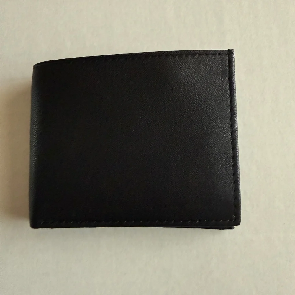 Black Leather Bi-Fold Wallet